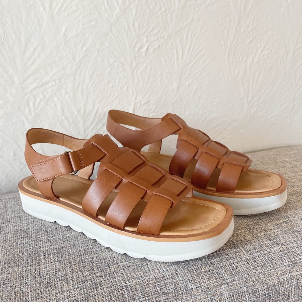EUC Madewell Flatform Leather Fisherman Sandals Size 8.5